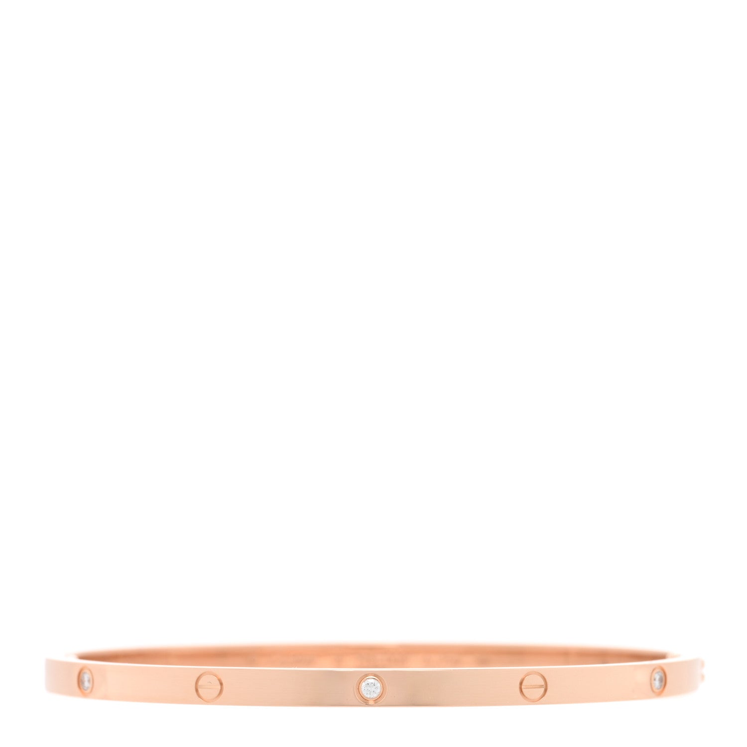 Cartier 18K Pink Gold 6 Diamond Small LOVE Bracelet 18 1 of 6