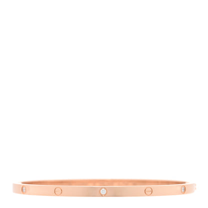Cartier 18K Pink Gold 6 Diamond Small LOVE Bracelet 18 1 of 6