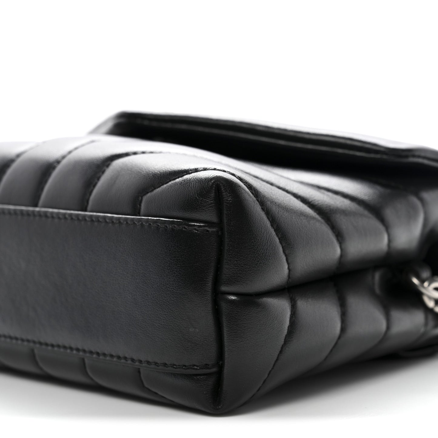 Calfskin Y Quilted Monogram Toy Loulou Crossbody Bag Black