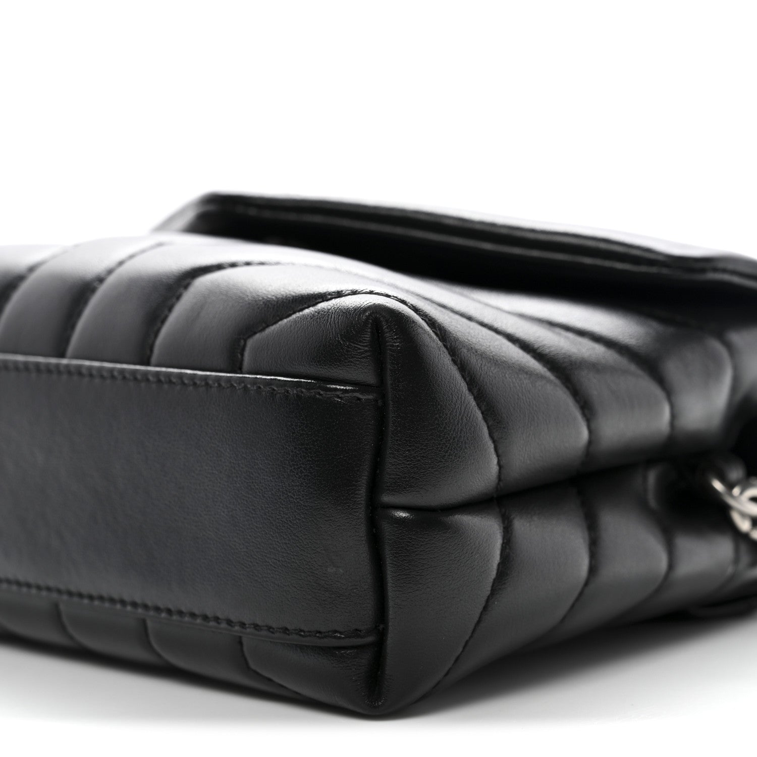 Saint Laurent Calfskin Y Quilted Monogram Toy Loulou Crossbody Bag Black 11 of 12