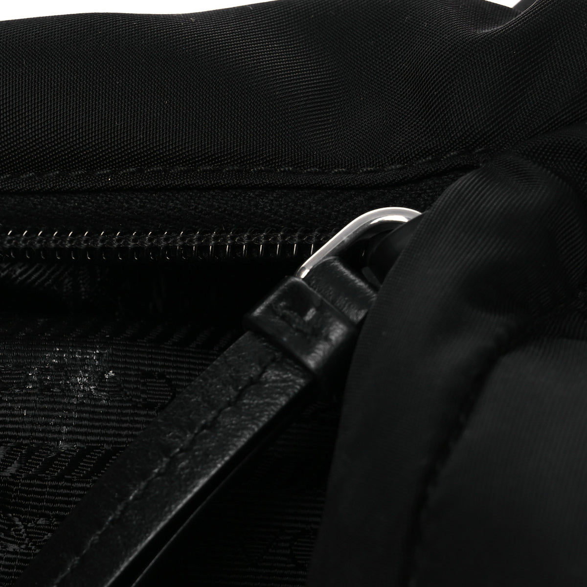 Prada Re-Nylon Vitello Metal Triangle Logo Sling Backpack Black 11 of 12