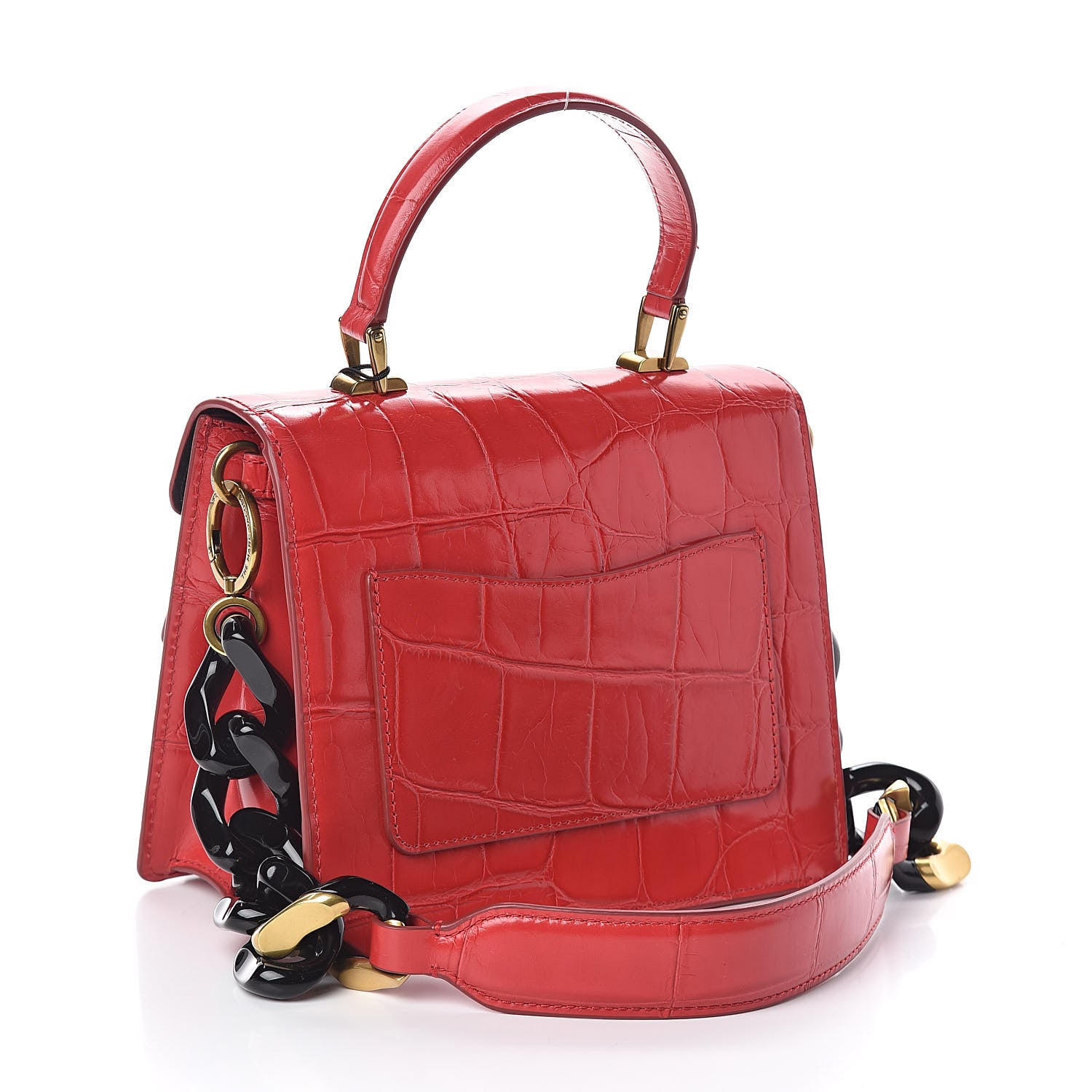 Marc Jacobs Calfskin Crocodile Embossed Uptown Shoulder Bag Flame 3 of 9
