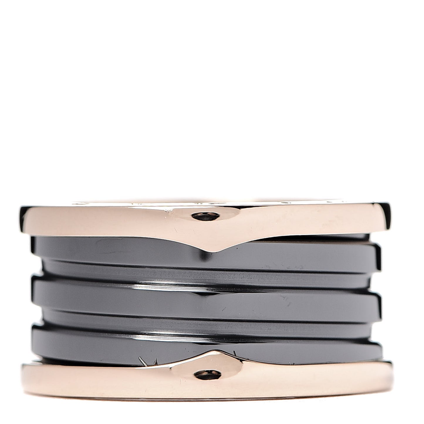 18K Rose Gold Black Ceramic B.Zero1 Four-Band Ring 57 8