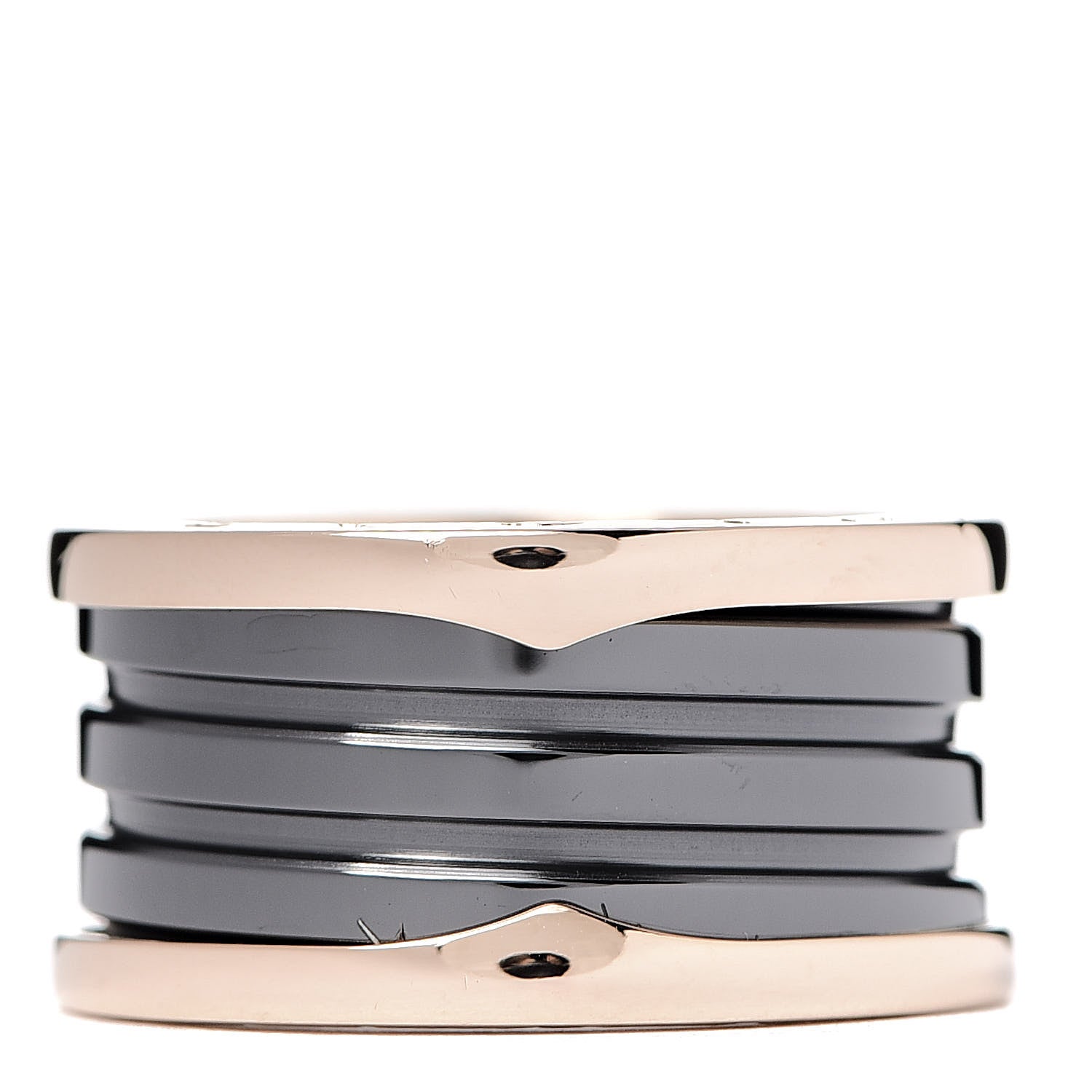 Bulgari 18K Rose Gold Black Ceramic B.Zero1 Four-Band Ring 57 8 3 of 5