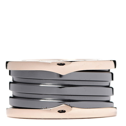 Bulgari 18K Rose Gold Black Ceramic B.Zero1 Four-Band Ring 57 8 3 of 5