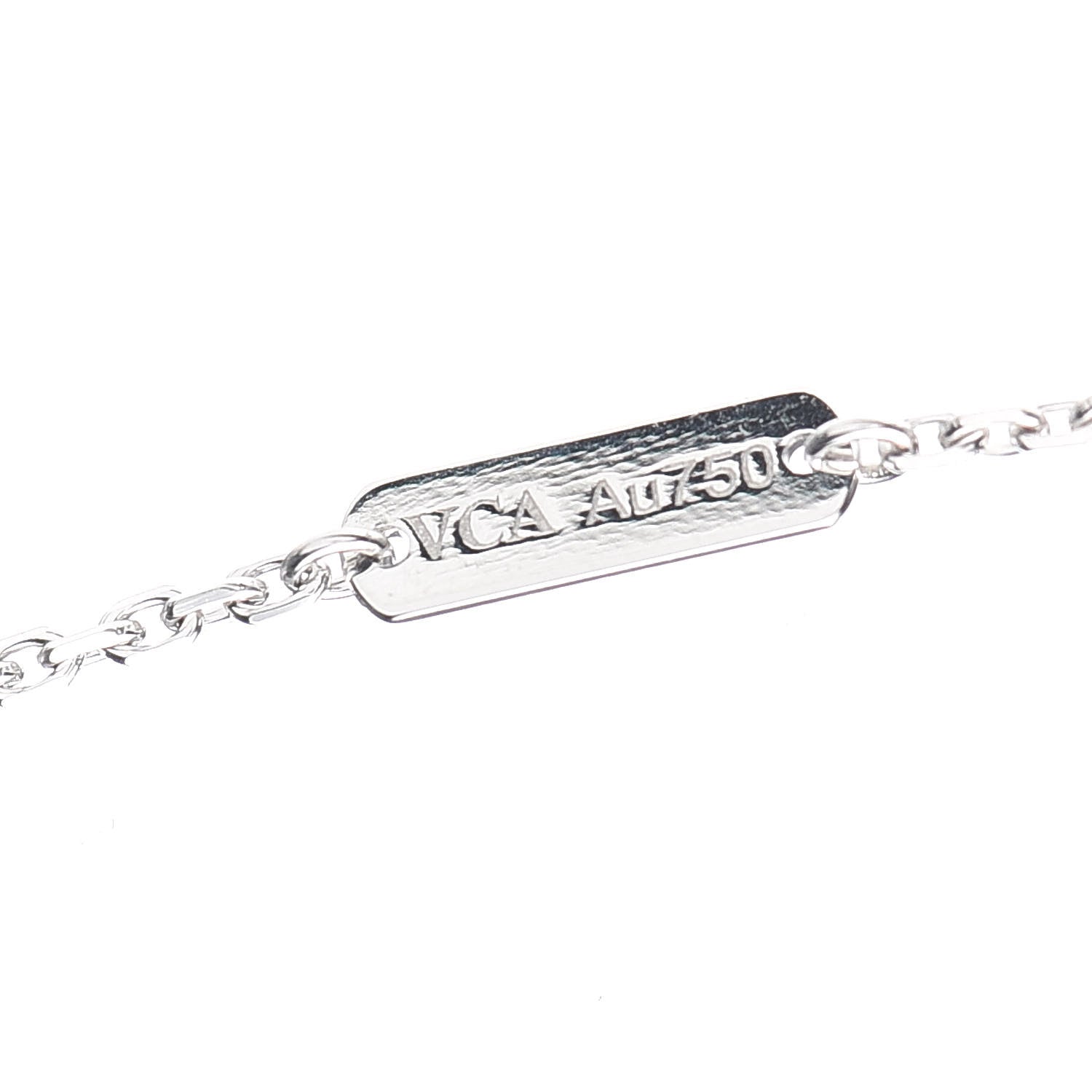 Van Cleef & Arpels 18K White Gold Mother of Pearl Vintage Alhambra Pendant Necklace 6 of 7