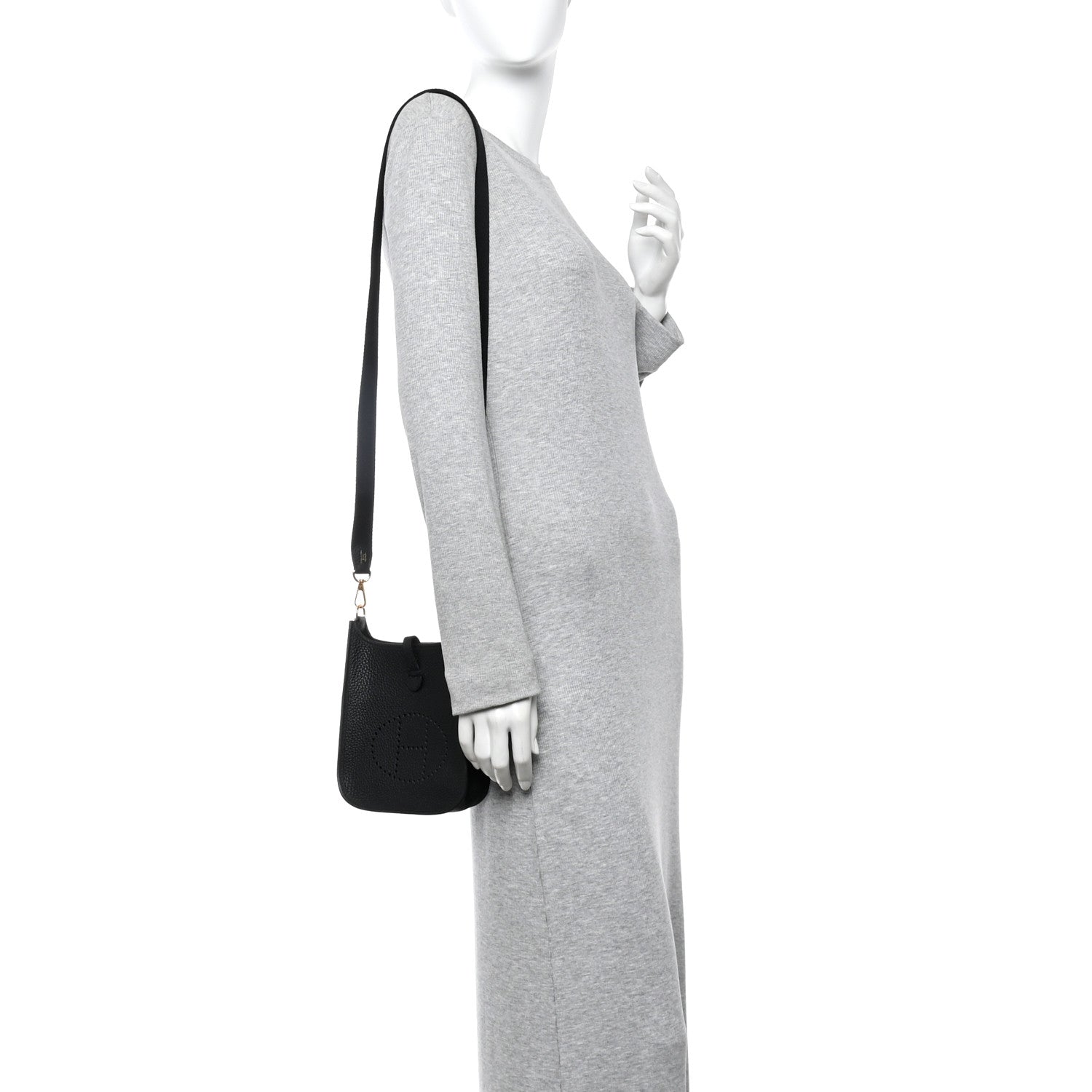 Hermes Taurillon Clemence Evelyne TPM Black 2 of 11