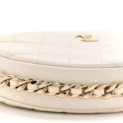 Chanel Lambskin Quilted Chain Around Pouch Hobo White 10 of 11