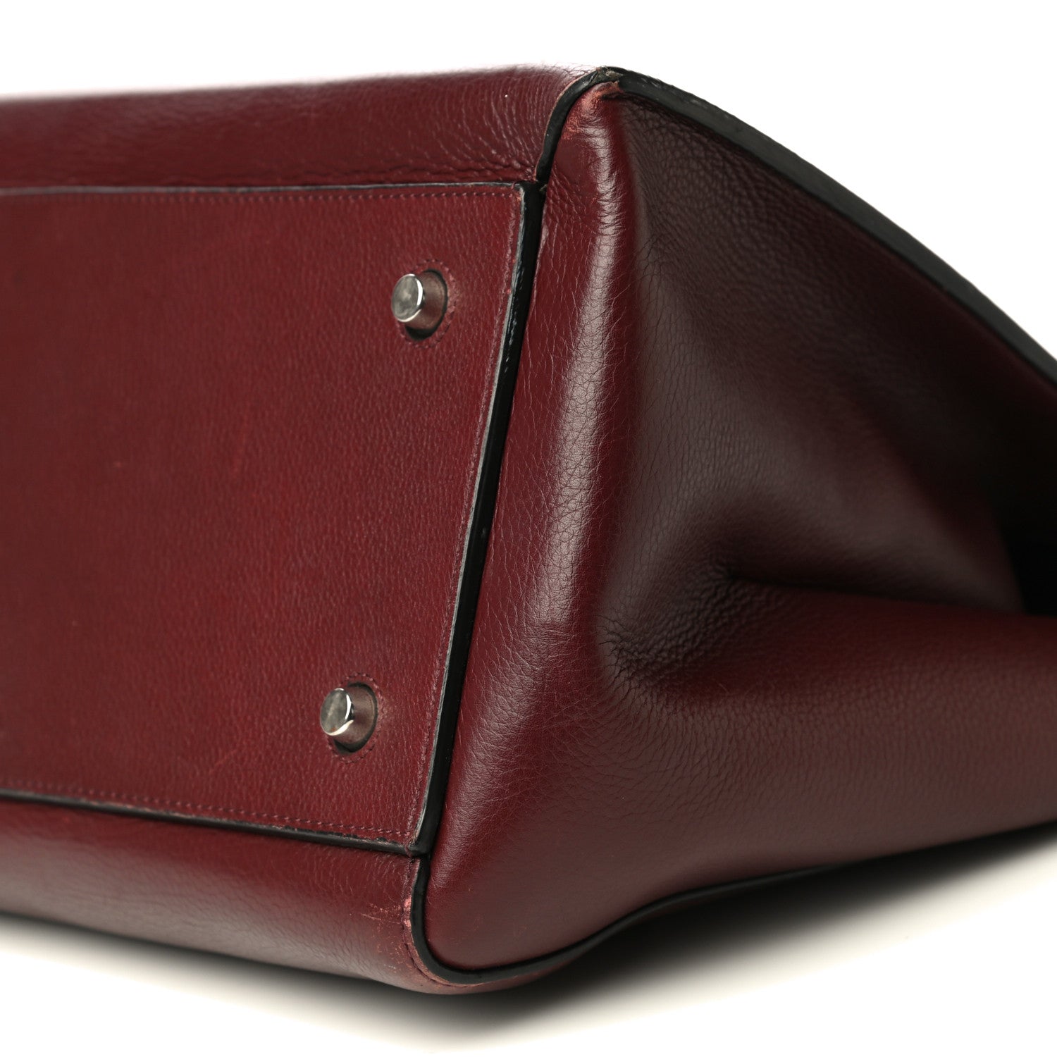 Celine Drummed Calfskin Large Edge Shoulder Bag Burgundy 12 of 32