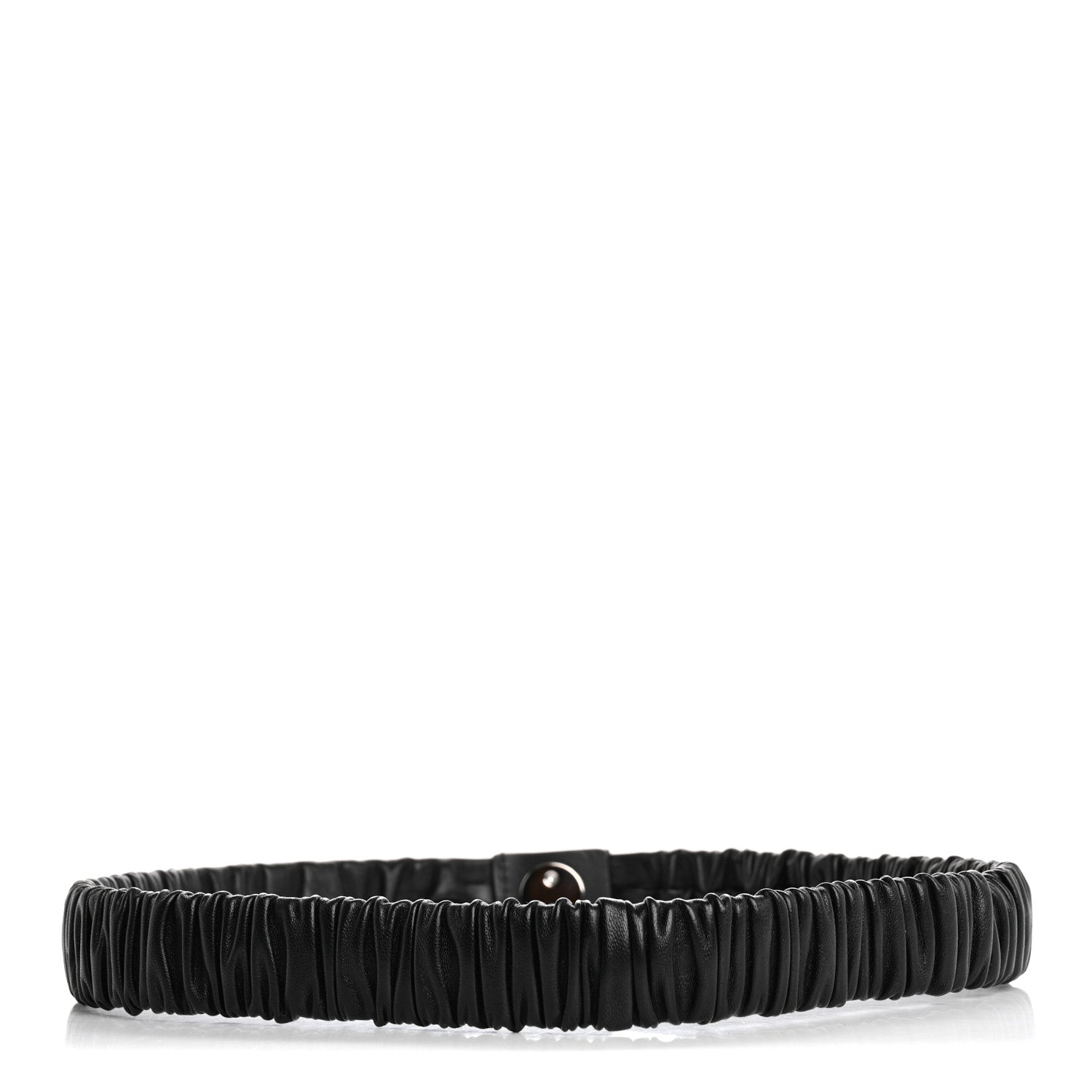 Chanel Ruched Calfskin Crystal CC Turnlock Belt  80 32 Black 2 of 4