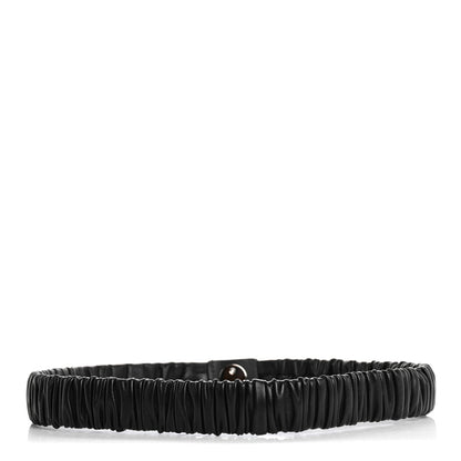 Chanel Ruched Calfskin Crystal CC Turnlock Belt  80 32 Black 2 of 4
