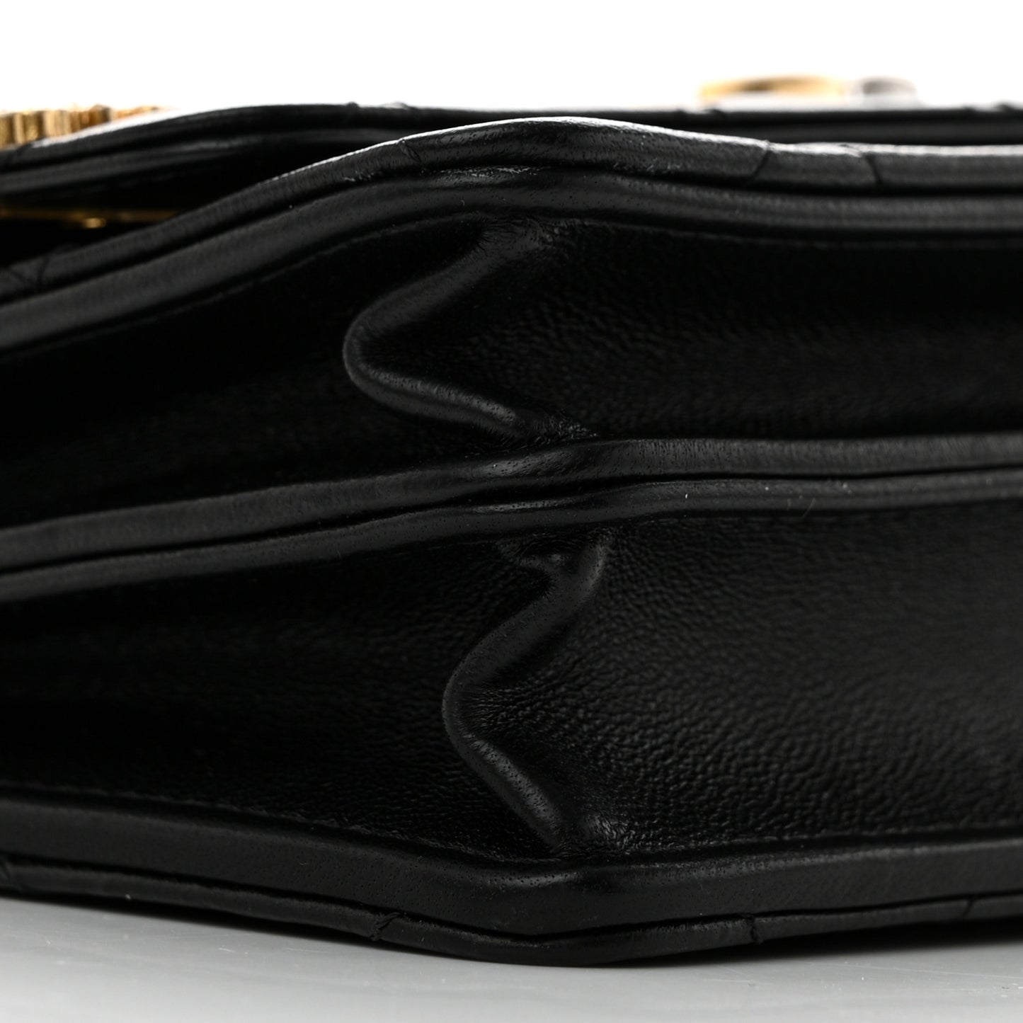 Lambskin Quilted Coco Clips Mini Wallet On Chain WOC Black