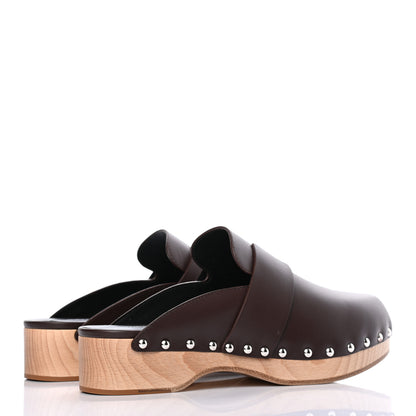 Hermes Calfskin Calya Mules 38 Cafe 4 of 7