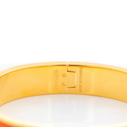 Hermes Enamel Narrow Clic Clac H Bracelet PM Orange 3 of 6