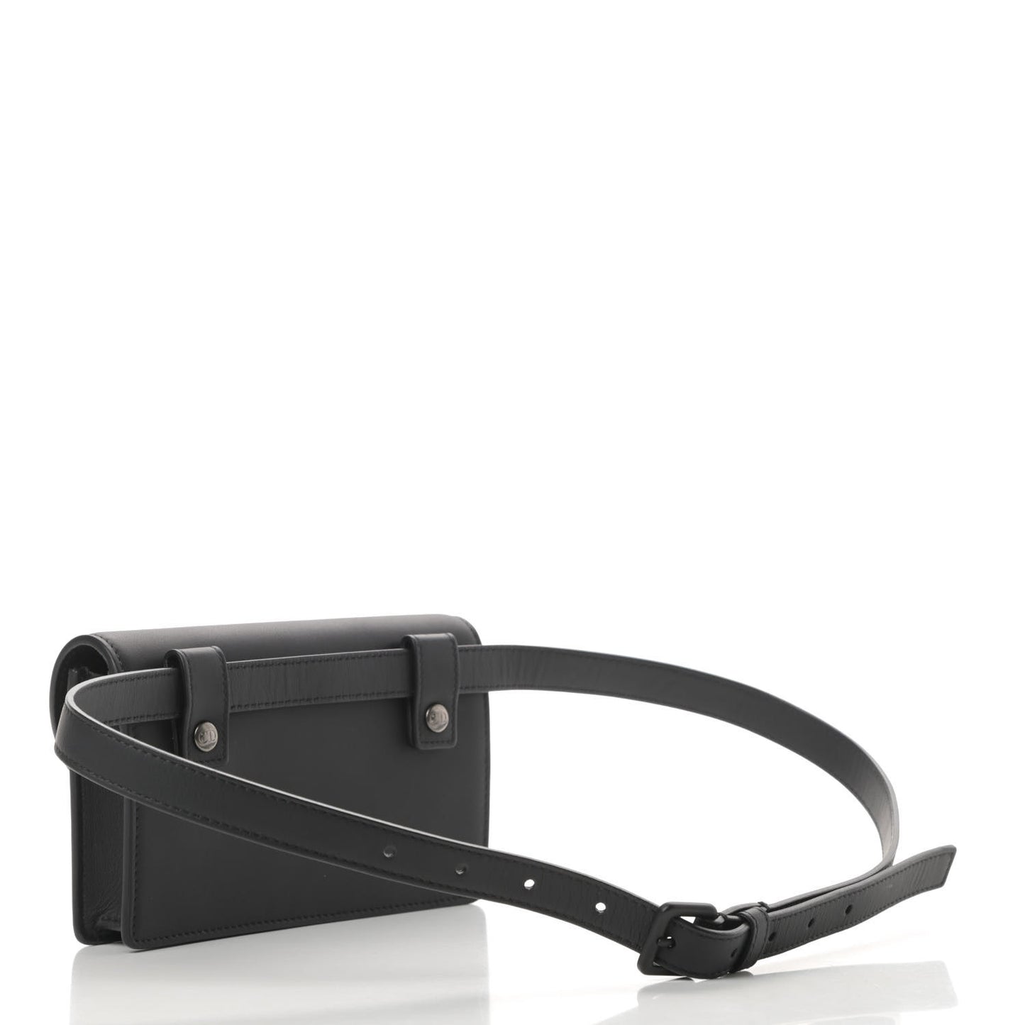 Ultra Matte Calfskin Saddle Belt Clutch Black