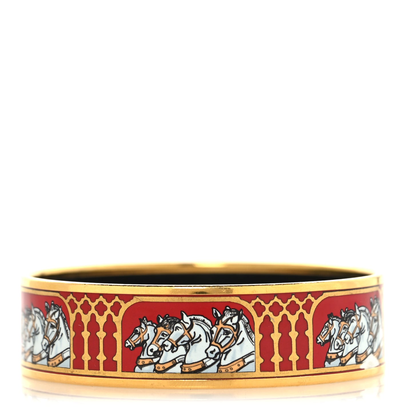Enamel Printed Horses Wide Bracelet 70