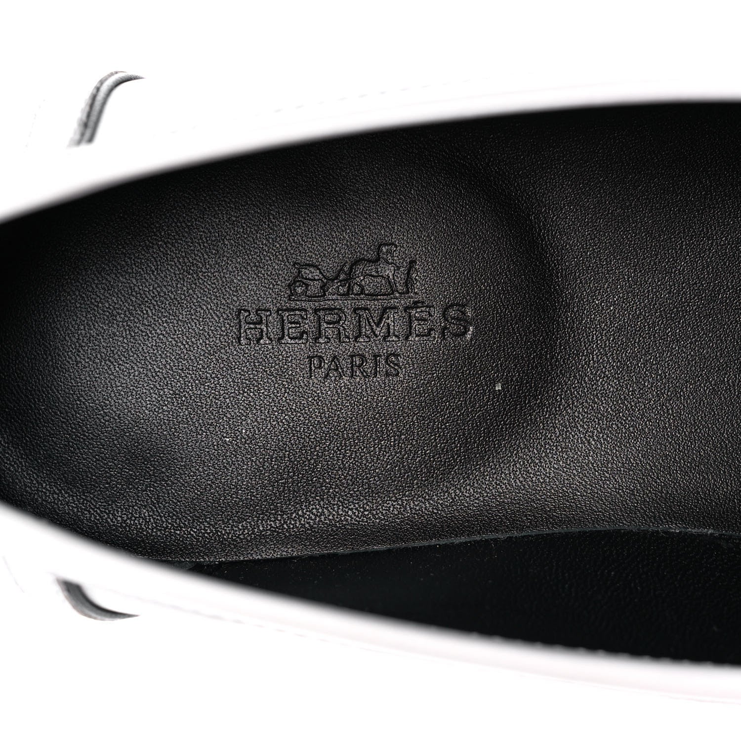Hermes Calfskin Womens Paris Loafers 36.5 White 7 of 9