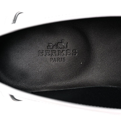 Hermes Calfskin Womens Paris Loafers 36.5 White 7 of 9