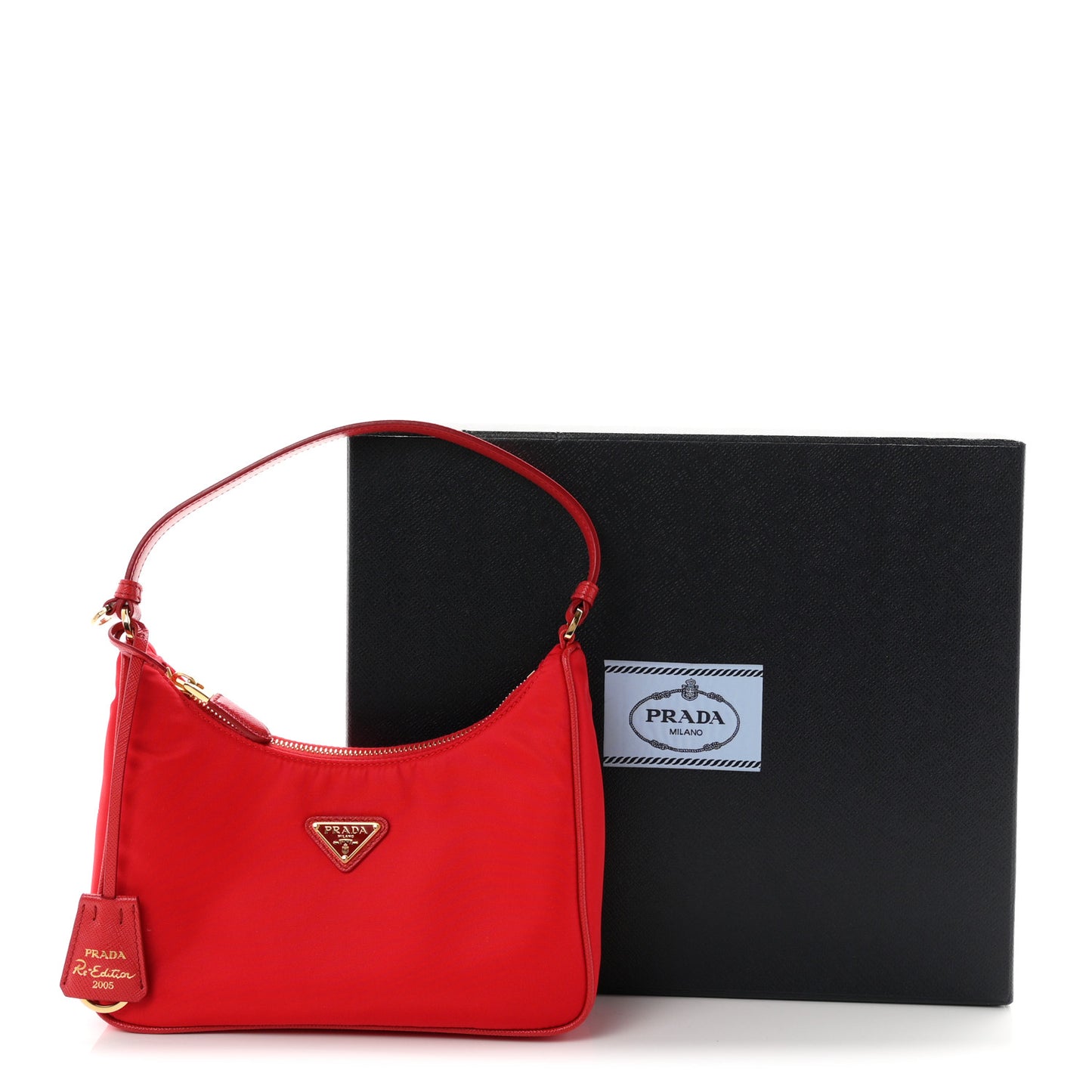 Tessuto Nylon Mini Re-Edition 2000 Bag Rosso