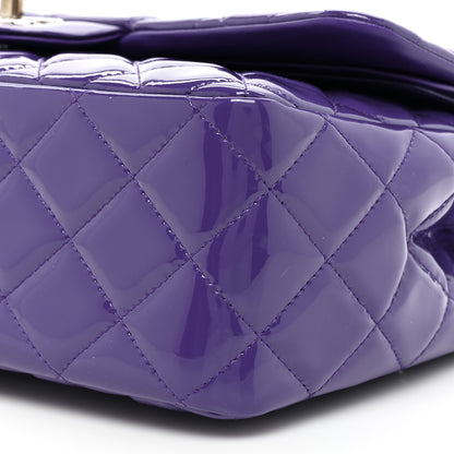 Chanel Patent Calfskin Quilted Jumbo Double Flap Purple 8 of 10