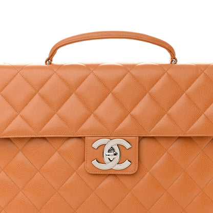 Chanel Caviar Quilted Briefcase Laptop Bag Light Brown 11 of 15