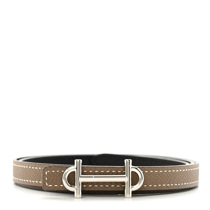 Hermes Swift Epsom 13mm Gamma Belt Black Etoupe 1 of 6