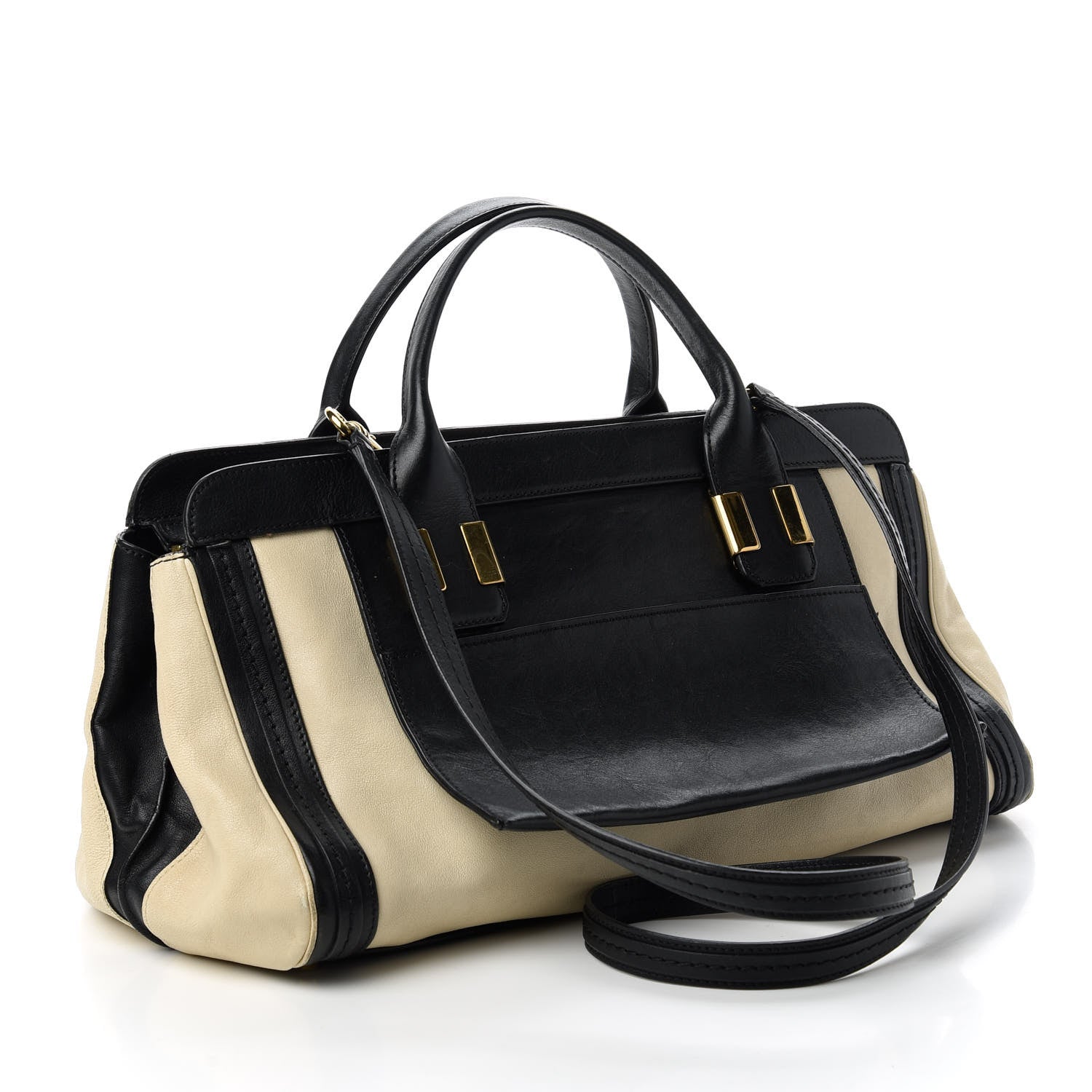 Chloe Sheepskin Calfskin Large Alice Satchel Husky White 3 of 12