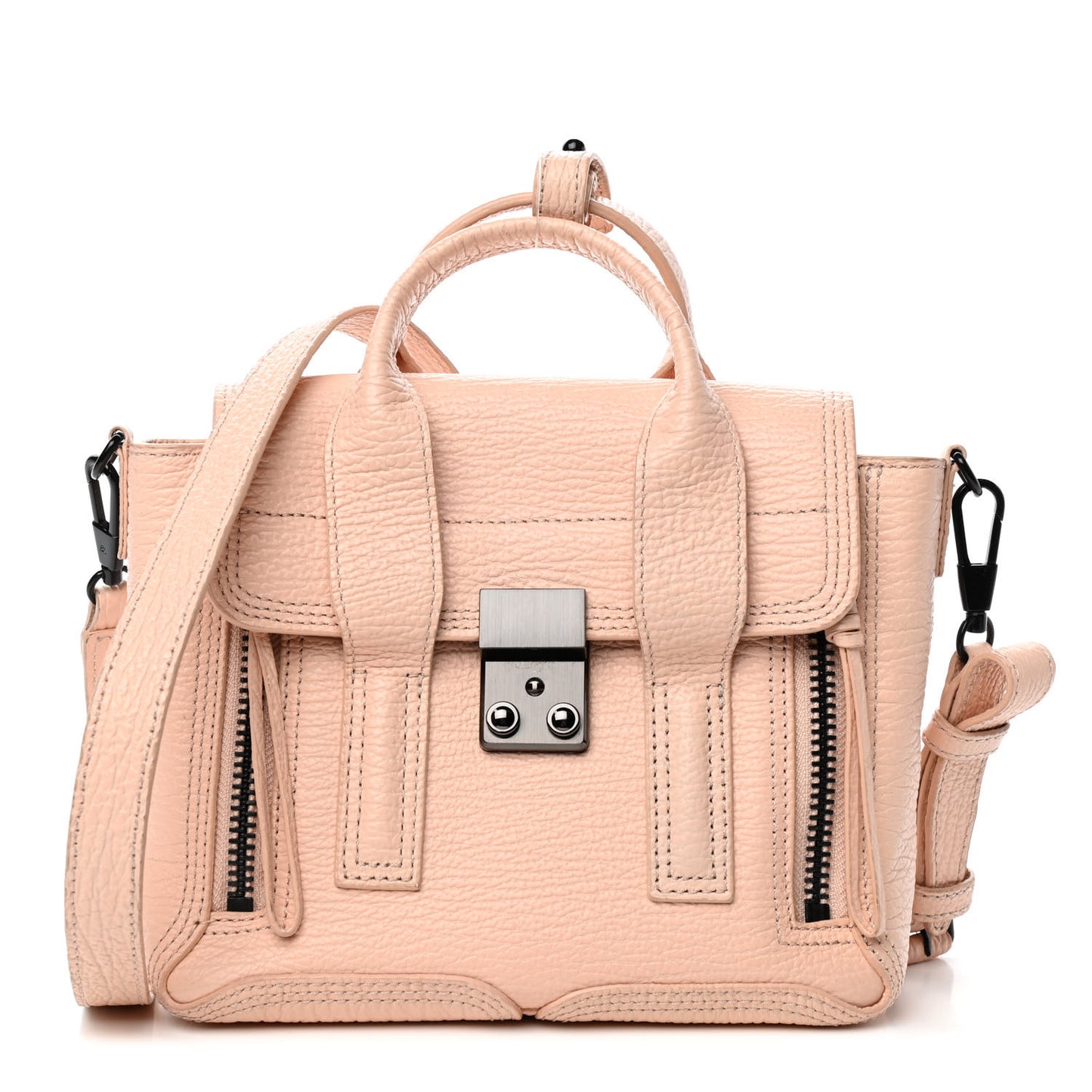 Textured Calfskin Mini Pashli Satchel Blush