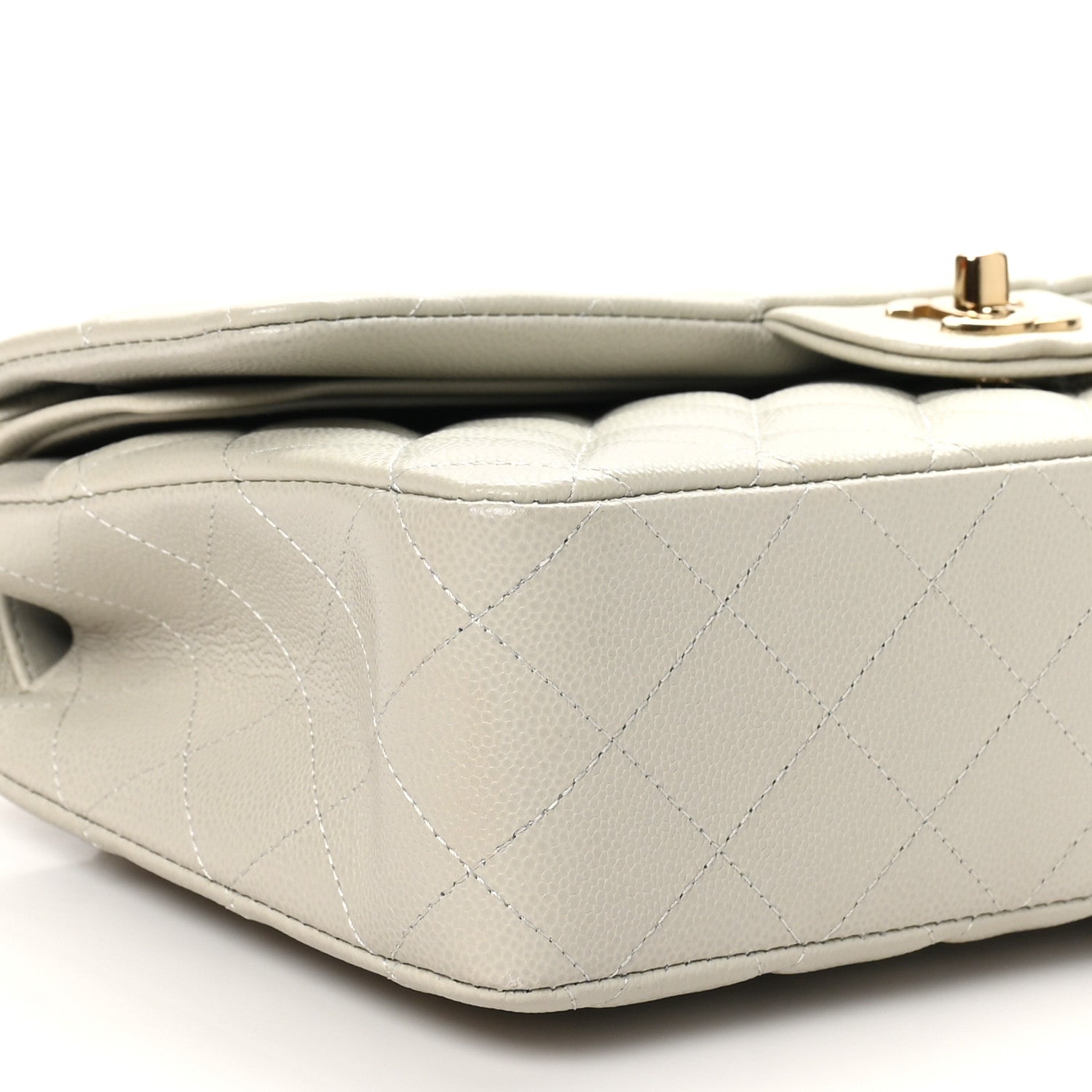 Chanel Caviar Quilted Medium Double Flap Grey 9 of 11