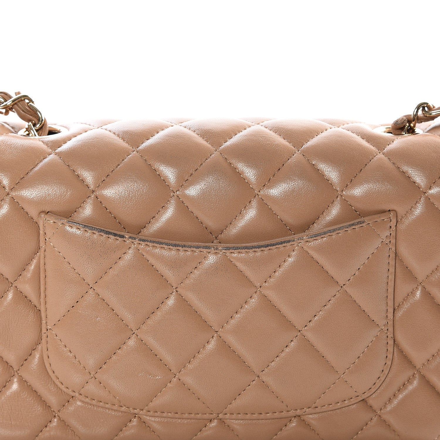 Chanel Lambskin Quilted Mini Rectangular Flap Beige 7 of 10