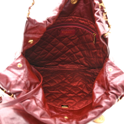 Chanel Metallic Calfskin Quilted Chanel 22 Burgundy 6 of 12