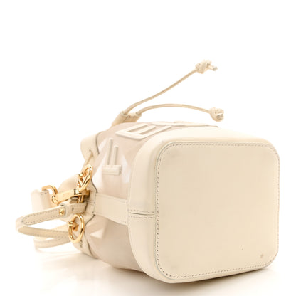 Fendi Mesh Vitello King F is Fendi Logo Embroidered Mini Mon Tresor Bucket Bag Sabbia White Ice 4 of 12