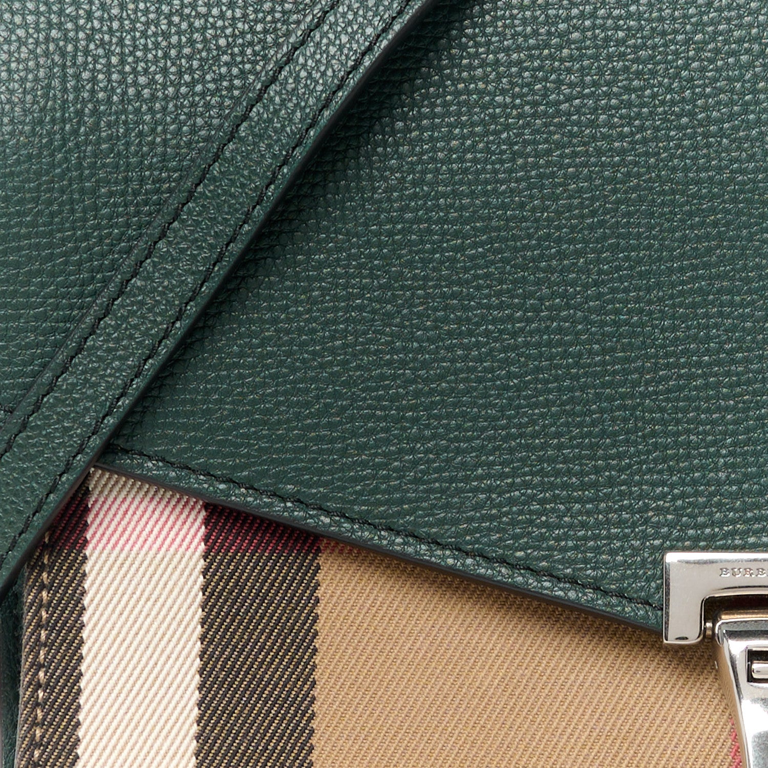 Burberry Derby Calfskin House Check Small Macken Crossbody Bag Dark Bottle Green 10 of 12
