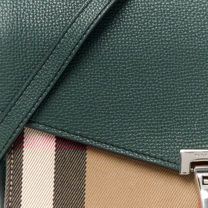 Burberry Derby Calfskin House Check Small Macken Crossbody Bag Dark Bottle Green 10 of 12