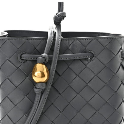 Bottega Veneta Nappa Intrecciato Small Drawstring Bucket Bag Thunder 7 of 9