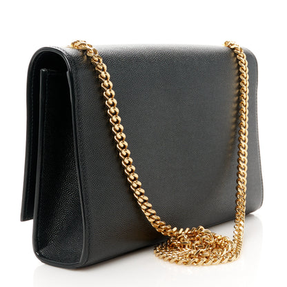 Saint Laurent Grain De Poudre Medium Classic Monogram Kate Satchel Black 3 of 11