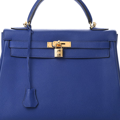 Hermes Togo Kelly Retourne 32 Bleu Electrique 8 of 13