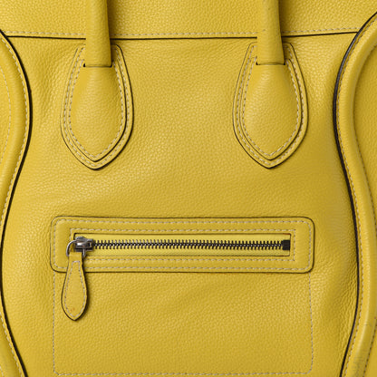Celine Drummed Calfskin Mini Luggage Citron 13 of 26