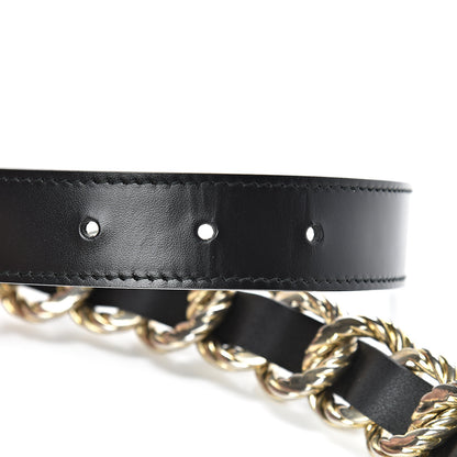 Gucci Calfskin Torchon Double G Chain 25mm Belt 80 32 Black 4 of 4