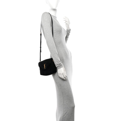 Saint Laurent Suede Y Quilted Monogram Toy Loulou Crossbody Bag Black 2 of 12