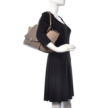 Celine Drummed Calfskin Suede Medium Trapeze Souris 2 of 19