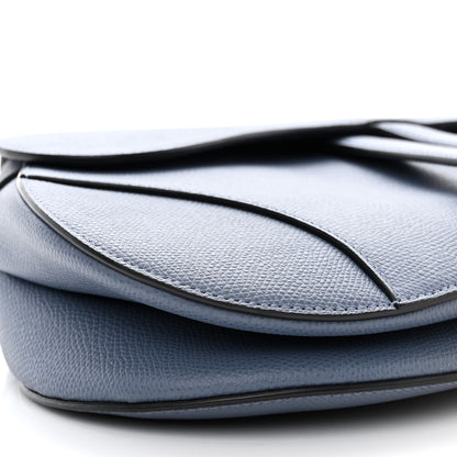 Christian Dior Grained Calfskin Saddle Bag Sky Blue 9 of 11