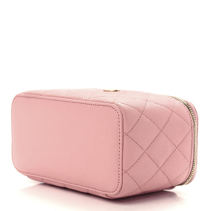 Chanel Caviar Quilted Small Vanity Case With Chain Pink 9 of 12