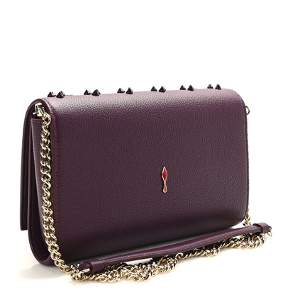 Christian Louboutin Calfskin Spikes Loubinthesky Paloma Clutch Merlot 3 of 10