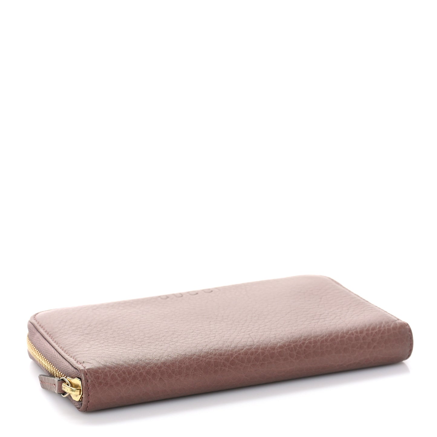 Dollar Calfskin Zip Around Wallet Rosy Phard