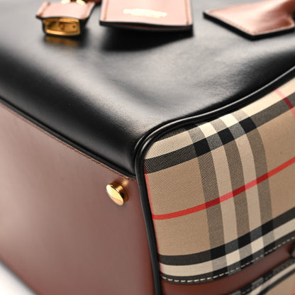 Burberry Smooth Calfskin House Check Medium Cube Bowling Bag Archive Beige 9 of 11