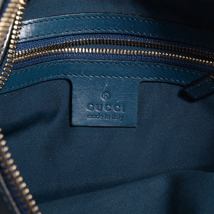 Gucci Patent Calfskin Horsebit Embossed Glam Hobo Blue 6 of 7