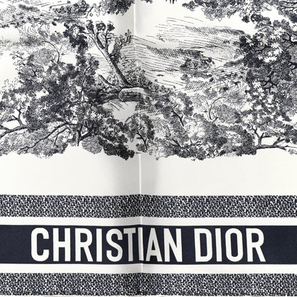 Christian Dior Silk Toile De Jouy Scarf Blue Marine 2 of 3