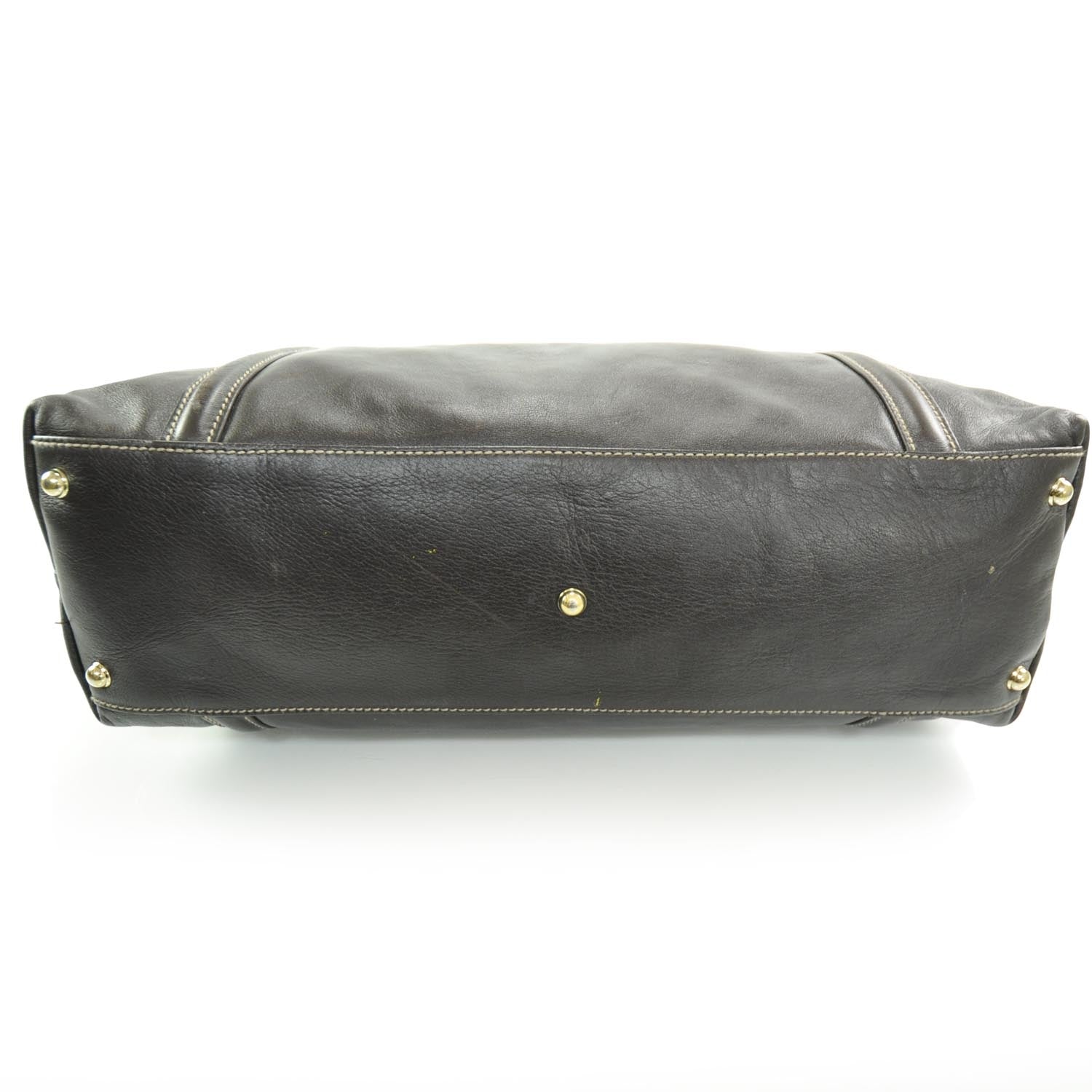 Gucci Leather Britt Tote Dark Brown 4 of 8