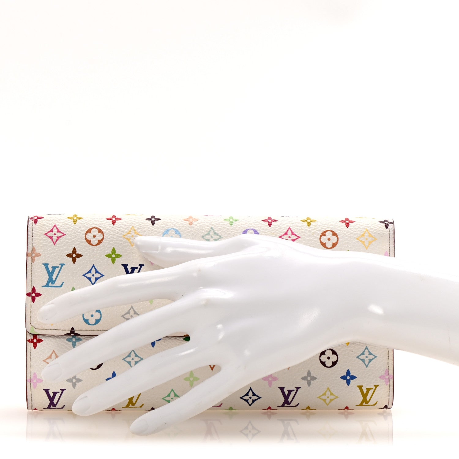 Louis Vuitton Monogram Multicolor Sarah Wallet White Grenade 2 of 11
